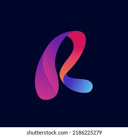 Modern R letter colorful logo vector