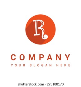 Modern R letter company logo, clean design abstract vector shape.