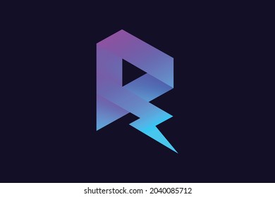 Modern R letter logo design symbol