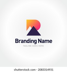 modern r letter logo - unique logo - creative logo