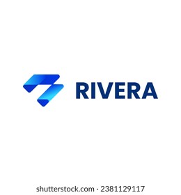 Modern R Letter Rivera Diamond Company Logo Design