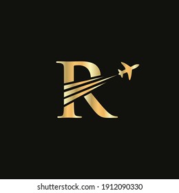 Modern R letter Travel logo design concept vector. R travel logo. Air Travel Logo Design with R letter.