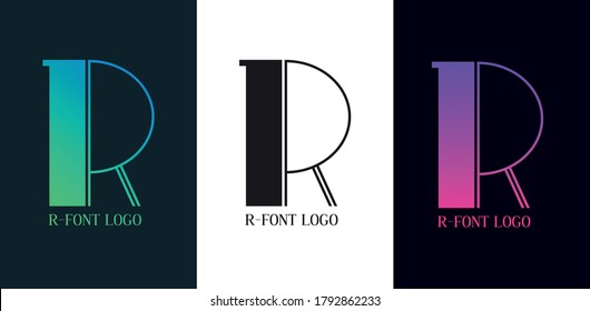 Modern R Lettering Logo vector