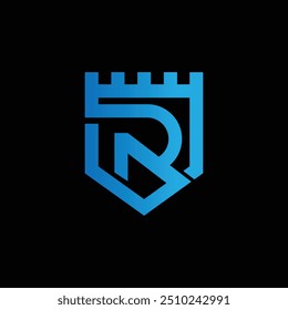 Logotipo R Shield moderno, letra R minimalista com Shield 