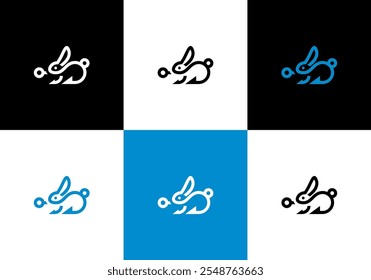 modern rabbit hook illustration vector logo