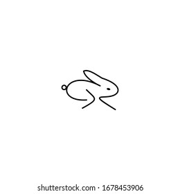 Modern rabbit line design logo