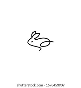 Modern rabbit line design logo