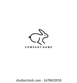 Modern rabbit line design logo