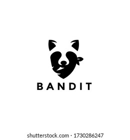 Modern Raccoon Bandit Logo Icon Premium Design Vector