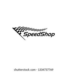Modern Race Flag Icon Additional Simple Template for automotive logo decal fast speed with high end look