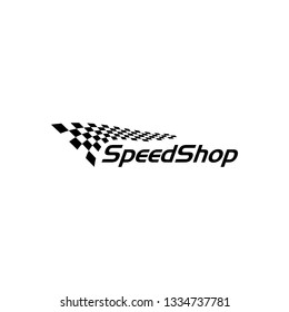 Modern Race Flag Icon Additional Simple Template for automotive logo decal fast speed with high end look