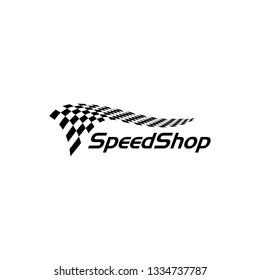 Modern Race Flag Icon Additional Simple Template for automotive logo decal fast speed with high end look
