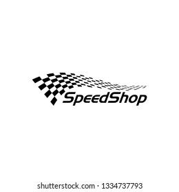 Modern Race Flag Icon Additional Simple Template for automotive logo decal fast speed with high end look