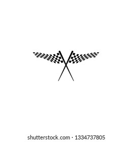 Modern Race Flag Icon Additional Simple Template for automotive logo decal fast speed with high end look