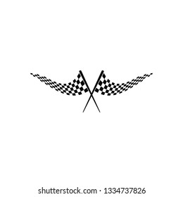 Modern Race Flag Icon Additional Simple Template for automotive logo decal fast speed with high end look