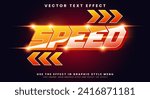 Modern Racer speed editable text effect Template with  sport and champion text style
