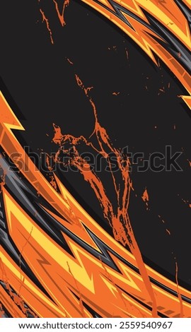Modern racing background abstract orange geometric lines border