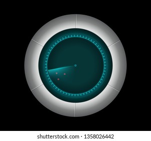 Modern radar screen in blue color.Vector illustration.