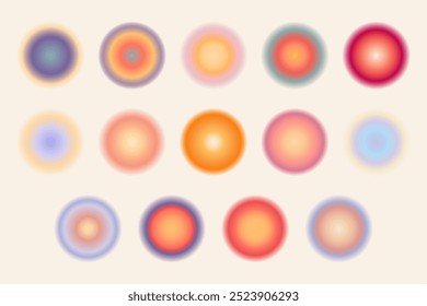 Modern radial gradients. Creative set universal use