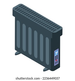 Vector isométrico del icono del radiador moderno. Energía de habitación. Equipo doméstico