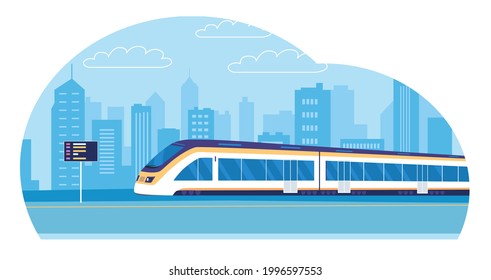 Modern railway station vector illustration