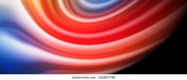 Afiche colorido de color líquido de arcoiris moderno. Forma líquida ondulada en color negro. Composición abstracta