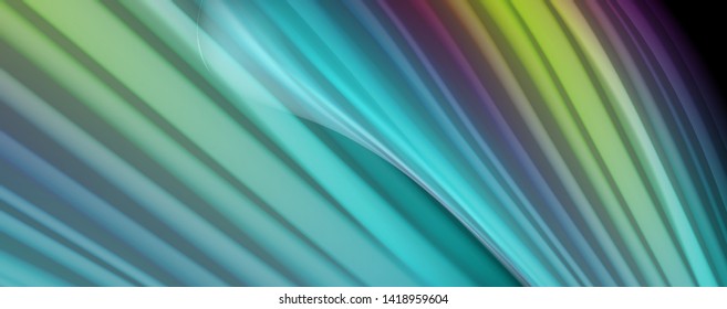 Modern rainbow liquid color flow colorful poster. Wave Liquid shape in black color background. Abstract composition