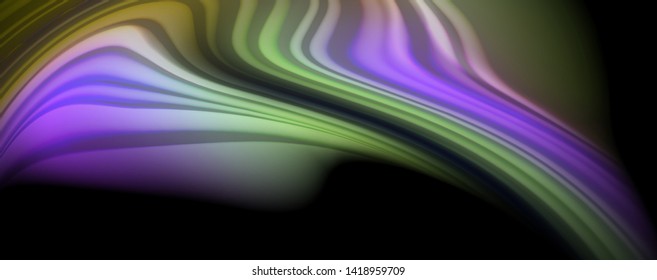 Modern rainbow liquid color flow colorful poster. Wave Liquid shape in black color background. Abstract composition