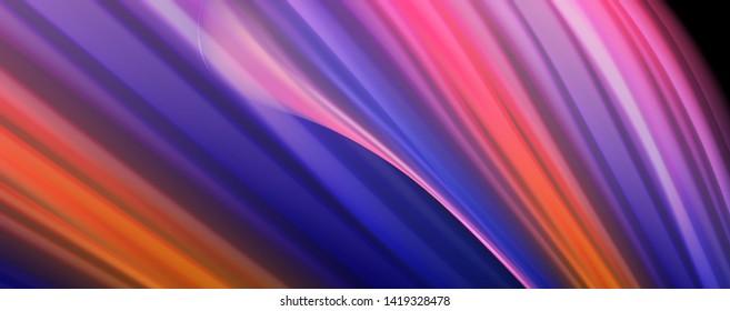 Modern rainbow liquid color flow colorful poster. Wave Liquid shape in black color background. Abstract composition