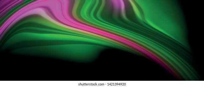 Modern rainbow liquid color flow colorful poster. Wave Liquid shape in black color background. Abstract composition