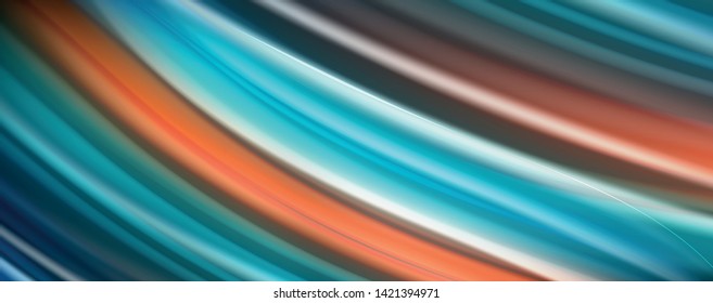 Modern rainbow liquid color flow colorful poster. Wave Liquid shape in black color background. Abstract composition