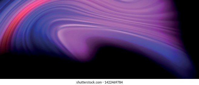 Moderno arco-íris líquido cor fluir cartaz colorido. Forma de Líquido de Onda em fundo preto. Composição abstrata