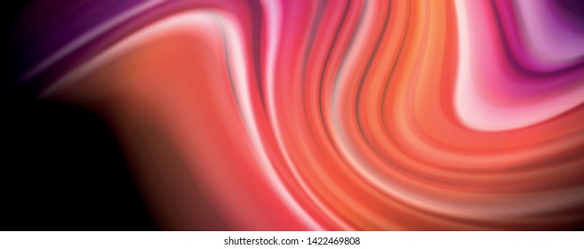 Modern rainbow liquid color flow colorful poster. Wave Liquid shape in black color background. Abstract composition