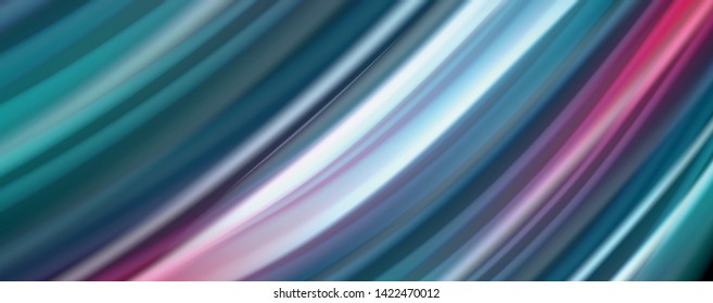 Moderne Regenbogen Flüssigkeit Farbe fließt bunt Poster. Wave Liquid Form auf schwarzem Hintergrund. Abstrakte Komposition