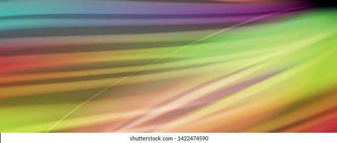 Afiche colorido de color líquido de arcoiris moderno. Forma líquida ondulada en color negro. Composición abstracta