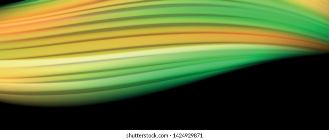 Modern rainbow liquid color flow colorful poster. Wave Liquid shape in black color background. Abstract composition