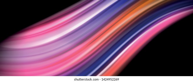 Modern rainbow liquid color flow colorful poster. Wave Liquid shape in black color background. Abstract composition