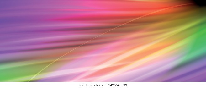 Afiche colorido de color líquido de arcoiris moderno. Forma líquida ondulada en color negro. Composición abstracta