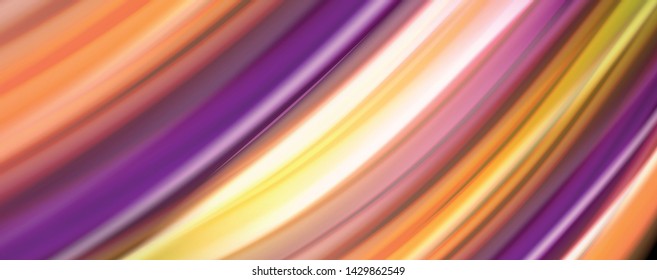 Modern rainbow liquid color flow colorful poster. Wave Liquid shape in black color background. Abstract composition