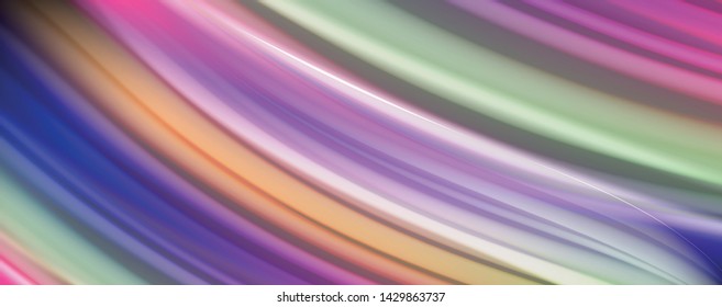 Moderno arco-íris líquido cor fluir cartaz colorido. Forma de Líquido de Onda em fundo preto. Composição abstrata