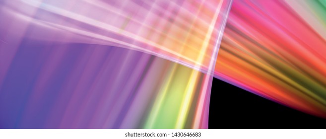 Afiche colorido de color líquido de arcoiris moderno. Forma líquida ondulada en color negro. Composición abstracta
