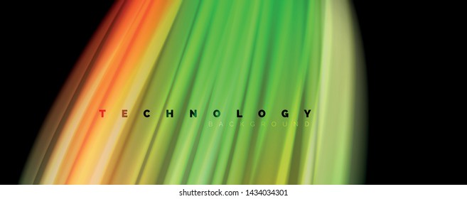 Modern rainbow liquid color flow colorful poster. Wave Liquid shape in black color background. Abstract composition