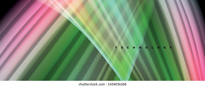 Afiche colorido de color líquido de arcoiris moderno. Forma líquida ondulada en color negro. Composición abstracta