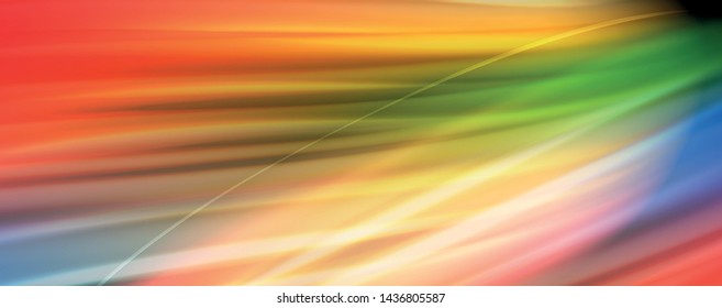 Afiche colorido de color líquido de arcoiris moderno. Forma líquida ondulada en color negro. Composición abstracta
