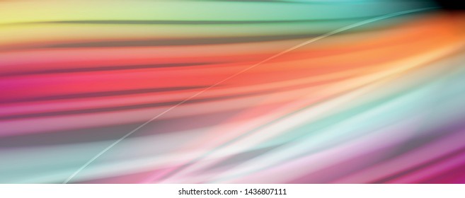 Modern rainbow liquid color flow colorful poster. Wave Liquid shape in black color background. Abstract composition