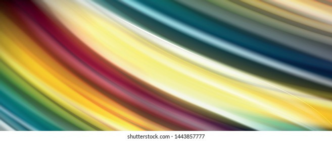 Afiche colorido de color líquido de arcoiris moderno. Forma líquida ondulada en color negro. Composición abstracta