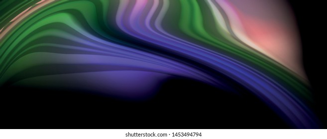 Afiche colorido de color líquido de arcoiris moderno. Forma líquida ondulada en color negro. Composición abstracta