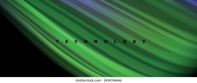 Modern rainbow liquid color flow colorful poster. Wave Liquid shape in black color background. Abstract composition