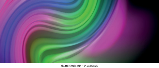 Modern rainbow liquid color flow colorful poster. Wave Liquid shape in black color background. Abstract composition