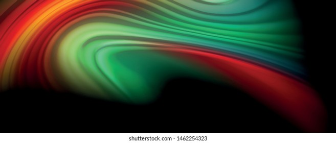 Modern rainbow liquid color flow colorful poster. Wave Liquid shape in black color background. Abstract composition